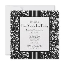 Trendy Black & White New Year's Eve Invitation by celebrateitinvites Trendy Black & White New Year's Eve Invitation
