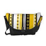 Trendy black yellow white pattern courier bag