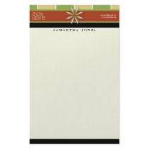 Trendy Bliss Green Apple Customized Stationery