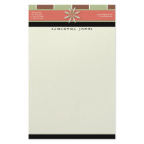 Trendy Bliss Sage and Melon Customized Stationery