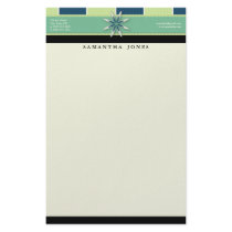 Trendy Bliss Seafoam Customized Stationery