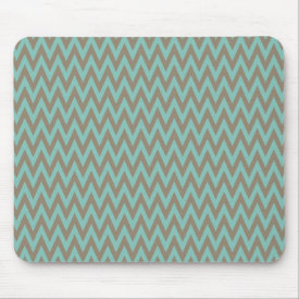 Trendy Blue and Gray Chevron Stripes Zig Zags Mouse Pads