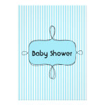 trendy blue Baby shower Invitation invitations