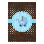 Trendy Blue & Brown  Boy Baby shower Invitations