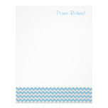 Trendy Blue Chevron Personalized Letterhead