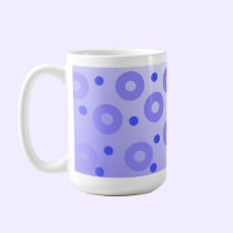 Trendy Blue Circles and Royal Blue Dots mugs
