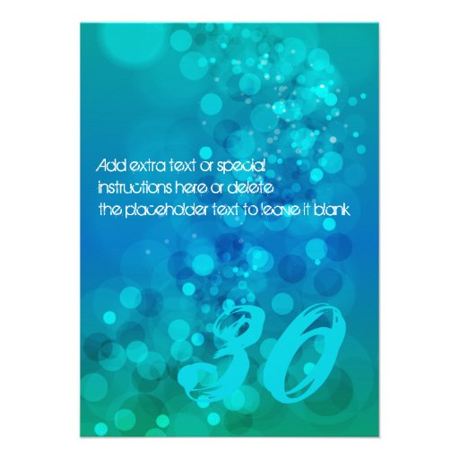 Trendy Blue Green Bokeh Party Invitation