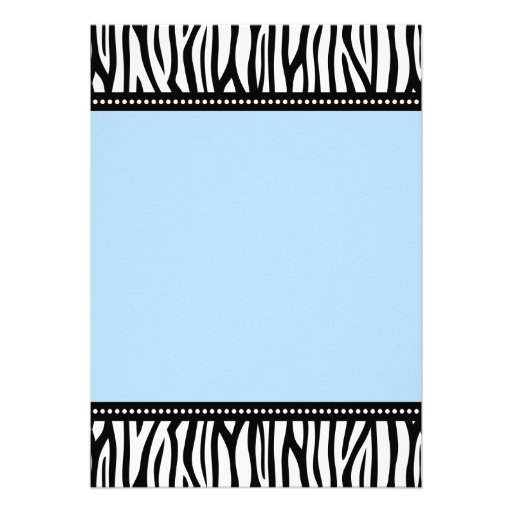 Trendy Blue Zebra Boy Baby Shower Personalized Invite