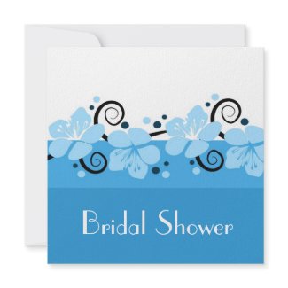 Trendy Bridal Shower Invite - Blue Flowers invitation