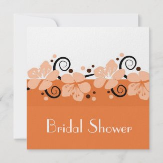 Trendy Bridal Shower Invite - Coral Rose Flowers invitation