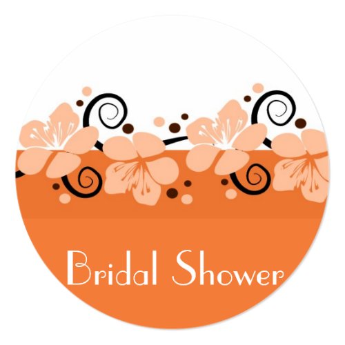 Trendy Bridal Shower Invite -  Orange Flowers