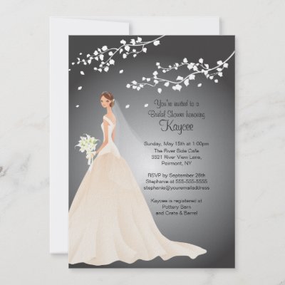 Trendy Bride Black Grey Bridal Shower Invite by celebrateitweddings