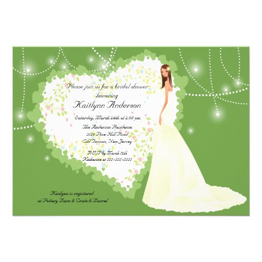 Trendy Bride Bridal Shower Heart Invitation