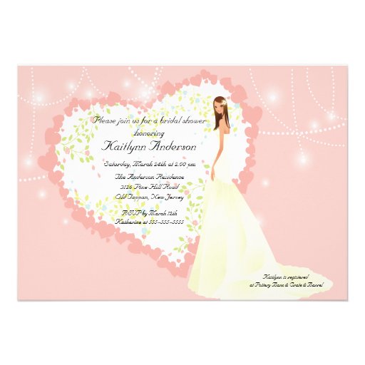 Trendy Bride Bridal Shower Heart Invitation