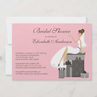 Trendy Bride Bridal Shower Invitation Peach Pink zazzle_invitation