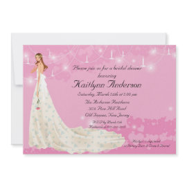 Trendy Bride Bridal Shower Pink Invitation invitation
