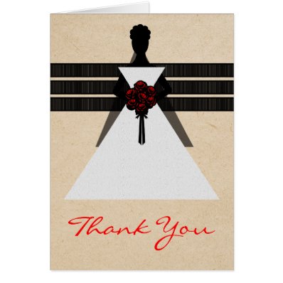 Trendy Bride Bridal Shower Thank You Card, Red Card