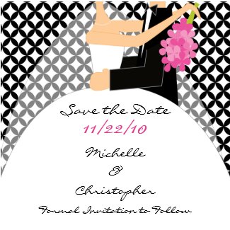 Trendy Bride & Groom Save The Date Magnet magnet