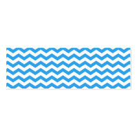 Trendy, bright blue chevron zigzag stripes. business card