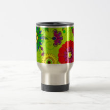 Trendy Bright Floral Print Coffee Mug