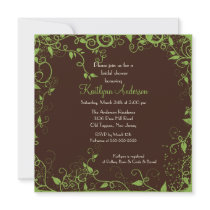 Trendy Brown Floral Bridal Shower Invitation by celebrateitinvites Trendy Brown Floral Bridal Shower Invitation