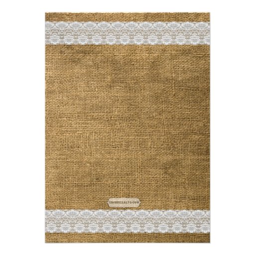 Trendy Burlap And Lace Wedding Invite