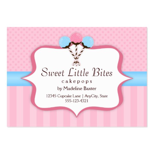 Trendy Cake Pop Bakery Business Cards (front side)