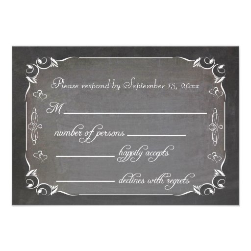 Trendy Chalkboard Matching Response Card