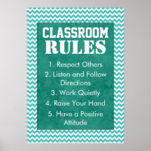 Trendy Chevron Classroom Rules Poster