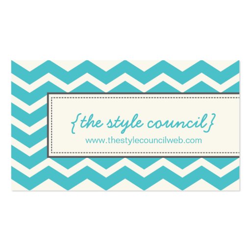 Trendy Chevron Pattern Business Card (front side)