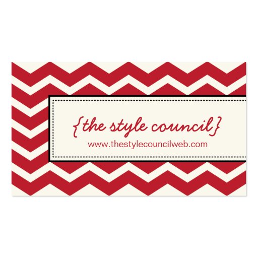 Trendy Chevron Pattern Business Card (front side)