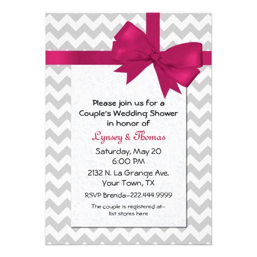 Trendy Chevron Wedding Shower Invitation