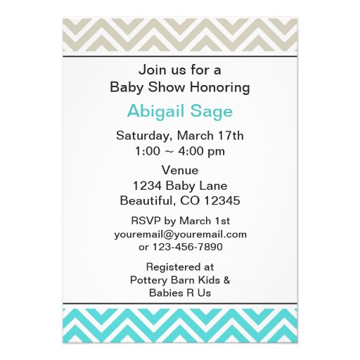 Trendy Chevron XOXO Baby Shower Invitation ~ Boys