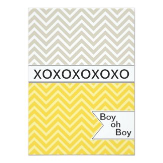 Trendy Chevron XOXO Baby Shower Invitation ~ Boys