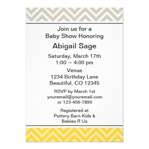 Trendy Chevron XOXO Baby Shower Invitation Neutral