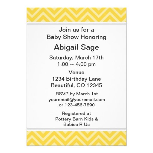 Trendy Chevron XOXO Baby Shower Invitation Neutral