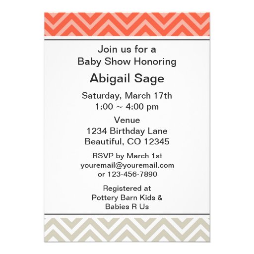 Trendy Chevron XOXO Baby Shower Invitation Neutral