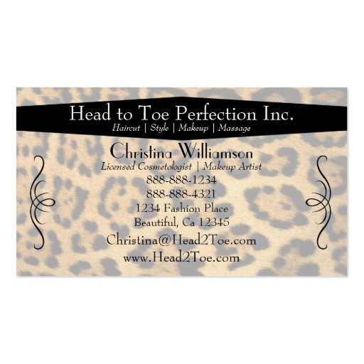 Trendy & Chic Leopard print Business Card (back side)