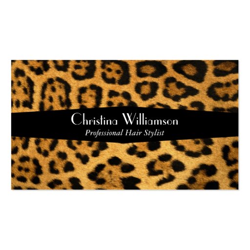 Trendy & Chic Leopard print Business Card (front side)