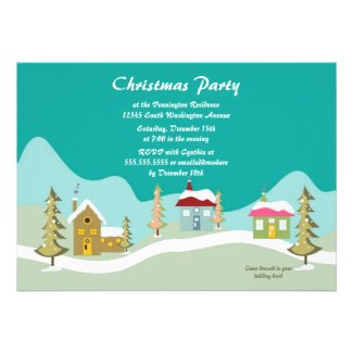 Trendy Christmas holiday trees party invitation