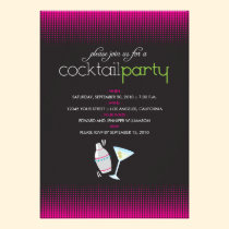 Trendy Cocktail Party Invitation (fuschia) invitations
