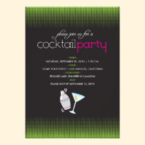 Trendy Cocktail Party Invitation (lime green) invitations
