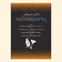 Trendy Cocktail Party Invitation (orange) invitations