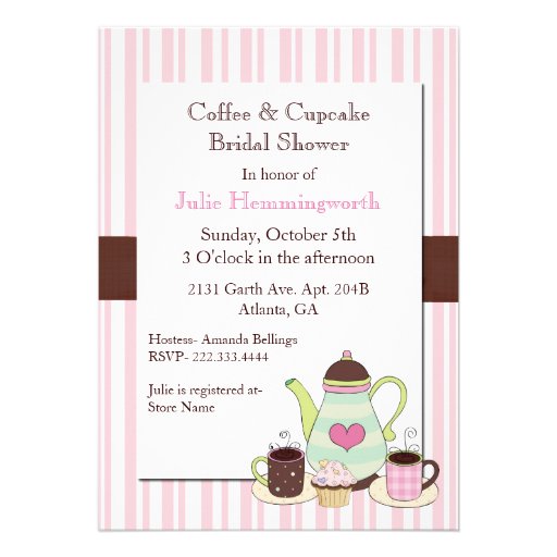 Trendy Coffee Bridal Shower Invitation