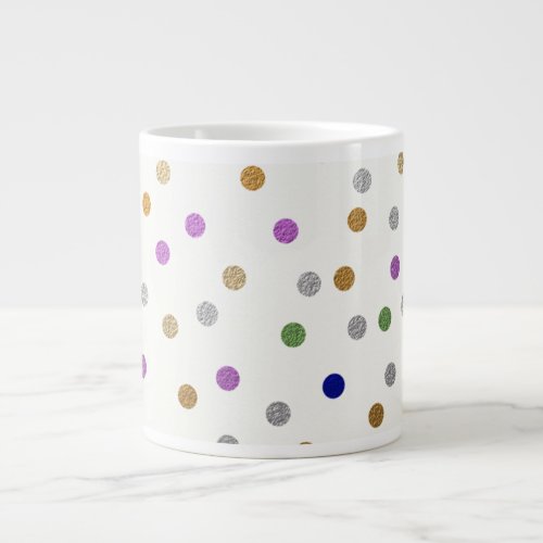 Trendy Colorful Dots Pattern 20 Oz Large Ceramic Coffee Mug