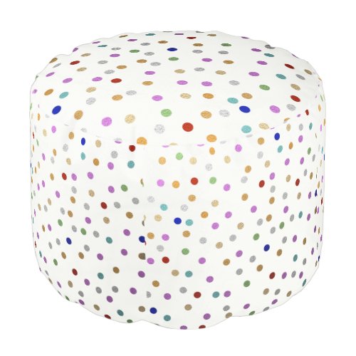 Trendy Colorful Dots Pattern Round Pouf