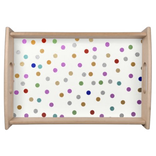 Trendy Colorful Dots Pattern Service Trays