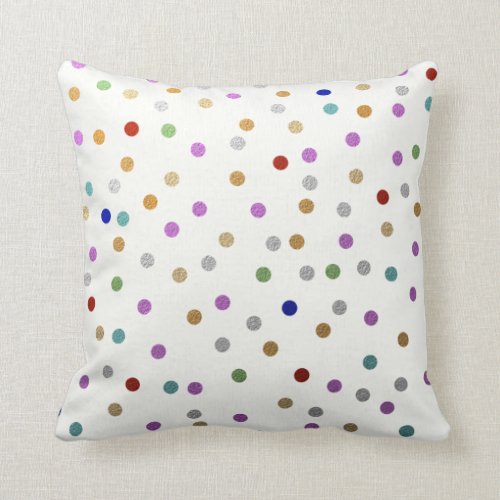 Trendy Colorful Dots Pattern Throw Pillows