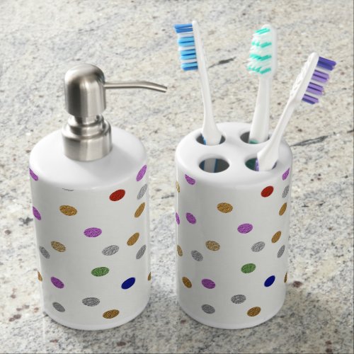 Trendy Colorful Dots Pattern Toothbrush Holders