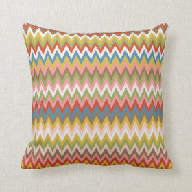 Trendy Colorful Modern Geometric Zigzag Pattern Throw Pillow